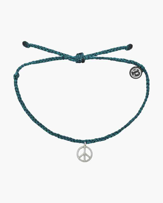 Pura Vida Silver Peace Charm Bracelet - Mineral Green Jewelry