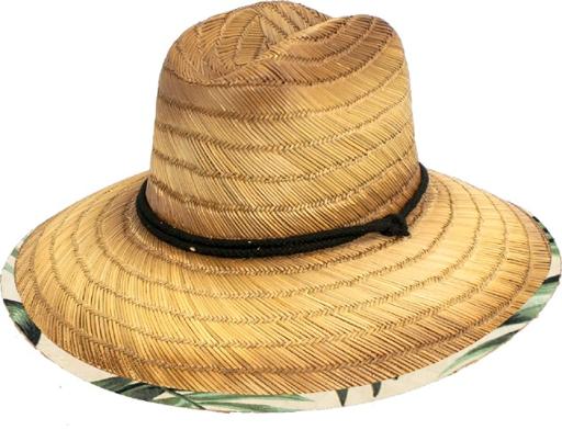 Peter Grimm Straw Lifeguard Hat - Assorted Lifeguard Hat Paradise - Tea Stain