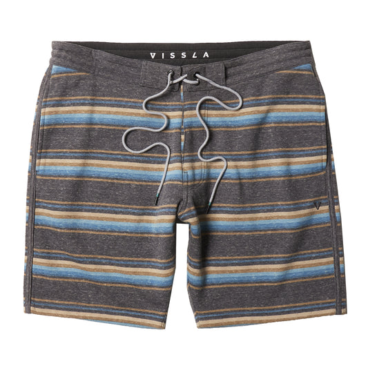 Vissla Funner Stripe 18.5" Sofa Surfer Mens Shorts - Dark Naval Heather Mens Shorts