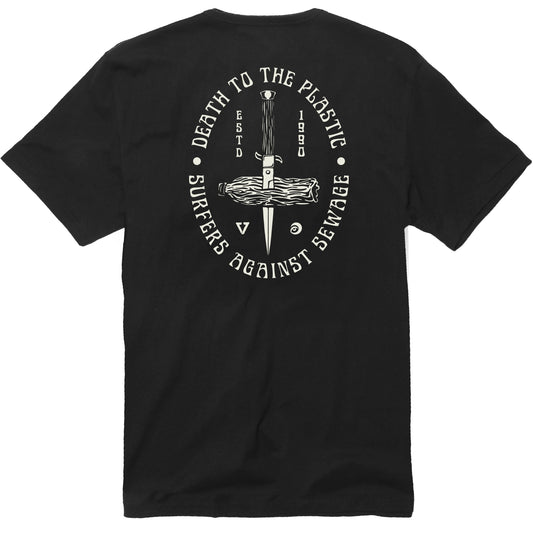 Vissla Surfers Against Sewage Mens T Shirt - Black Mens Shirt