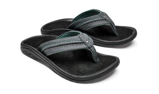Olukai Hokua Mens Sandals - Dark Shadow Black Mens Footwear