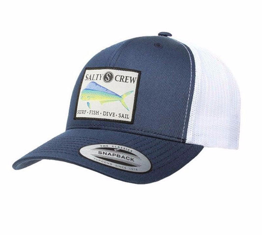 Salty Crew Mahi Retro Trucker Hat - Navy White Mens Hat