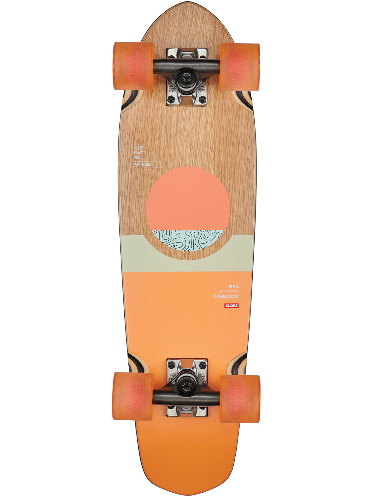 Globe Blazer 26" Cruiser board - White Oak/Concrete Complete Skateboard