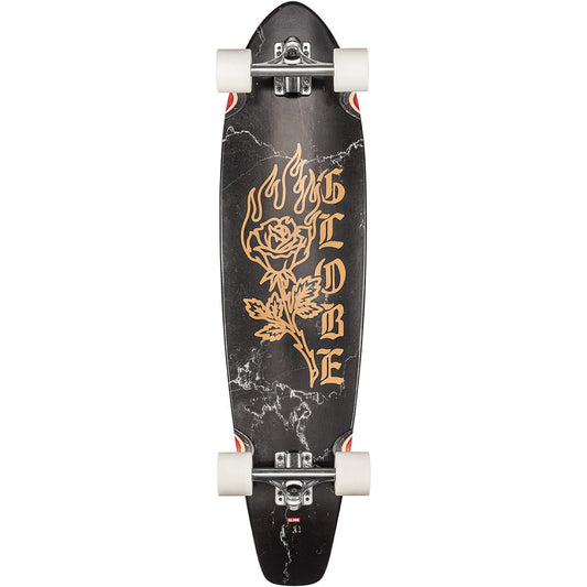 Globe The All Time Complete Longboard Skateboard - Black Rose Longboard Skateboard