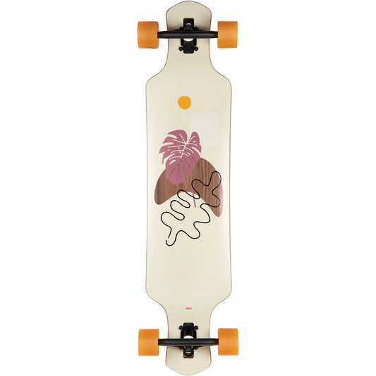 Globe Geminon Rock 40" Longboard Skateboard - Walnut Monstera Longboard Complete