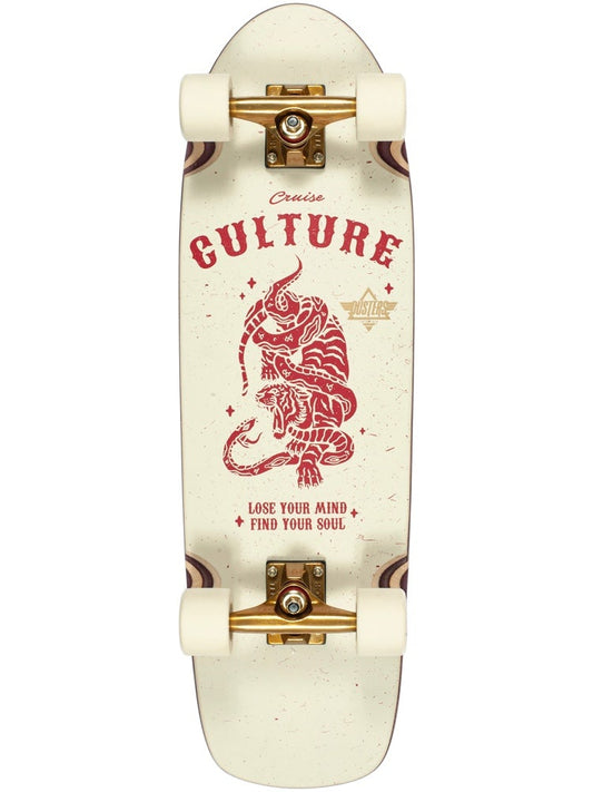 Duster Culture Cruiser 29.5" Complete Skateboard - White Red Longboard Complete