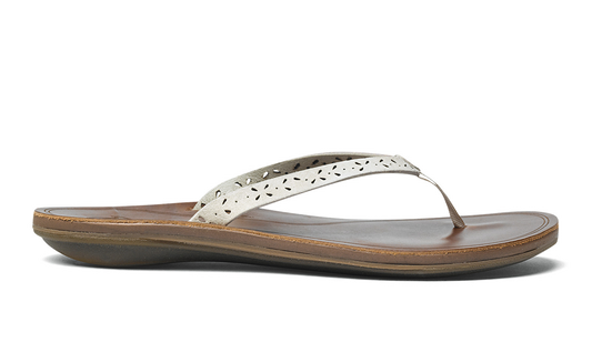 Olukai Puka White Tapa Bean Womens Sandal Womens Footwear