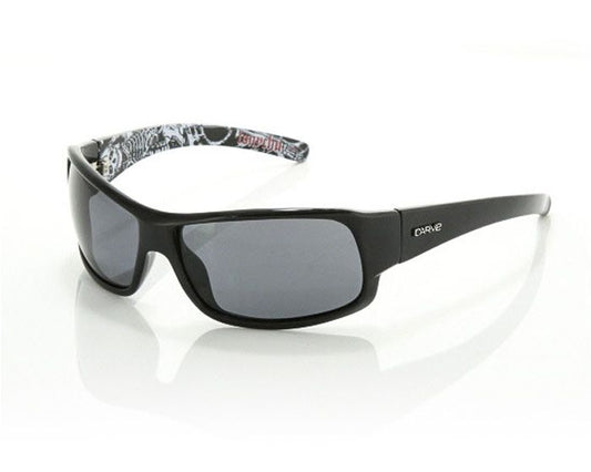 Carve Sonny Polarized Sunglasses - Black Grey / Matte Black / White Sunglasses Black Grey