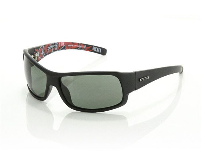 Carve Sonny Polarized Sunglasses - Black Grey / Matte Black / White Sunglasses Matte Black
