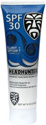 Headhunter Sunscreen SPF30 Clear 8oz HSSCLR30MLG Skincare