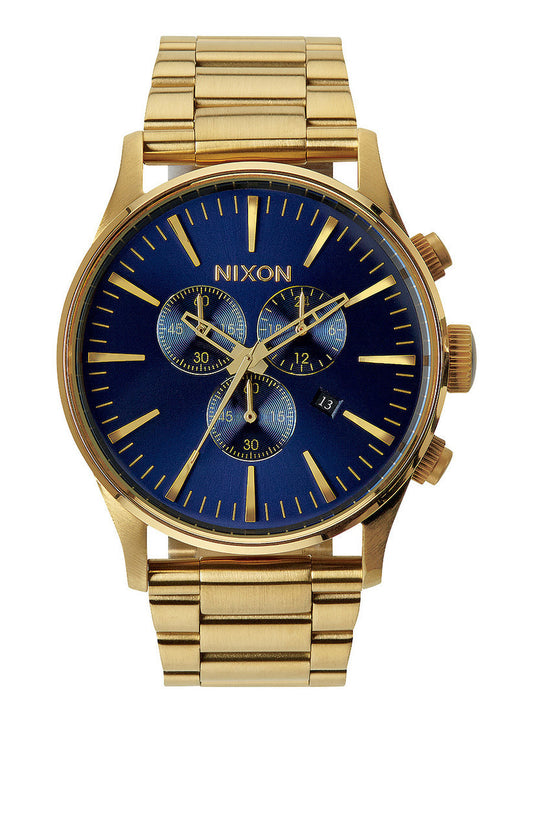 Nixon Sentry Chrono Gold / Blue Sunray Watch A386192200 Watch