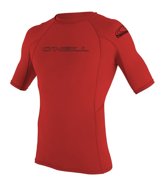 Oneill Basic Skins SS Rashguard Crew Red Tight Fit Rashguard Sun Protection