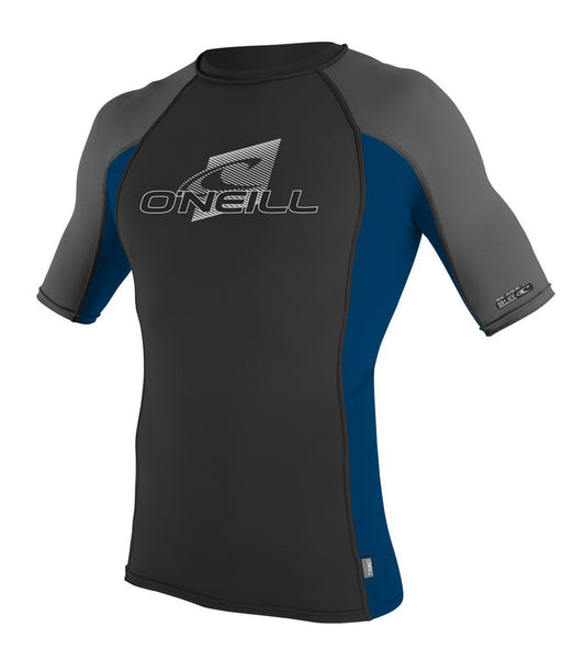 Oneill Skins S/S Blk/ Deep sea/ Graphite Crew Lycra Rash guard UV Sun Protection Rashguard Sun Protection
