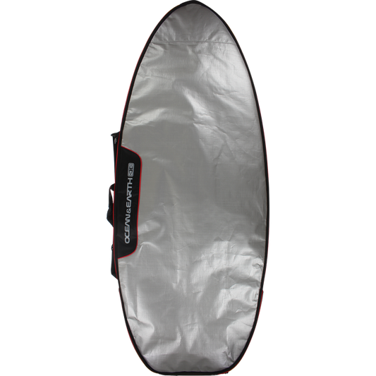 Ocean And Earth Barry Basic Fish Bag Cover 5"4- Silver Black Red surfboard bag