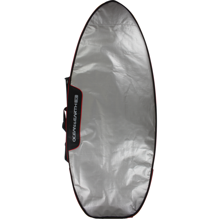 Ocean And Earth Barry Basic Fish Bag Cover 5"4- Silver Black Red surfboard bag