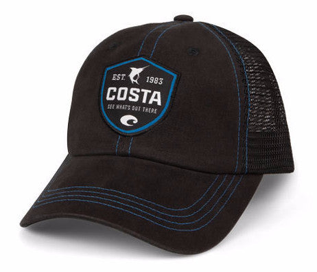 Costa Shield Black Trucker Hat HA25BL Mens Hat