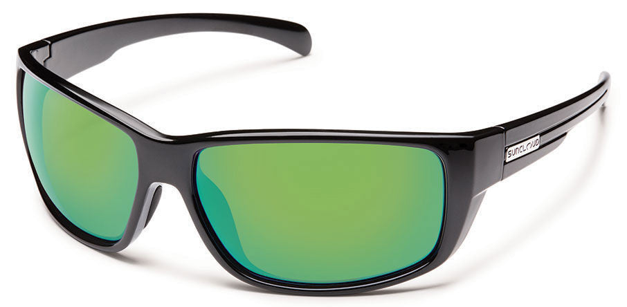 SunCloud Milestone Black Green Mirror Sunglasses SMIPPGMBK Sunglasses