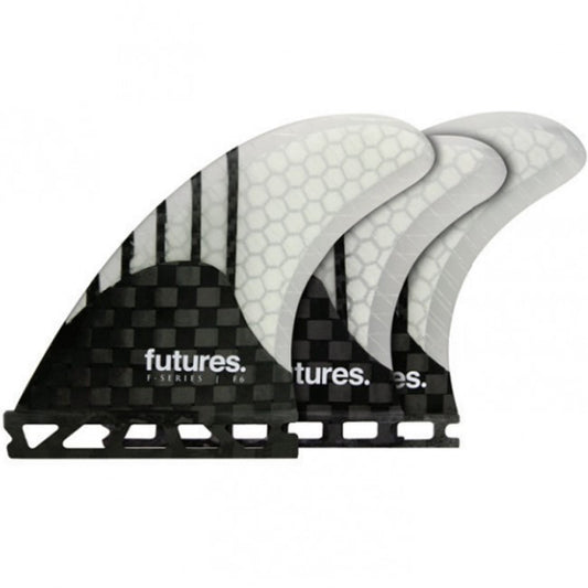 Future Fins V2 F6 Generation Series 5 Fin Set Clear w/ Carbon Fiber Fins
