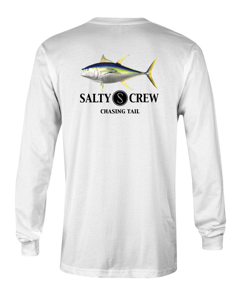 Salty Crew Ahi Fish Tech White Long Sleeve Rashguard