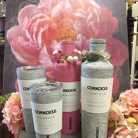 Corkcicle Tumbler 24oz Heathered Grey Cup Drink Holder