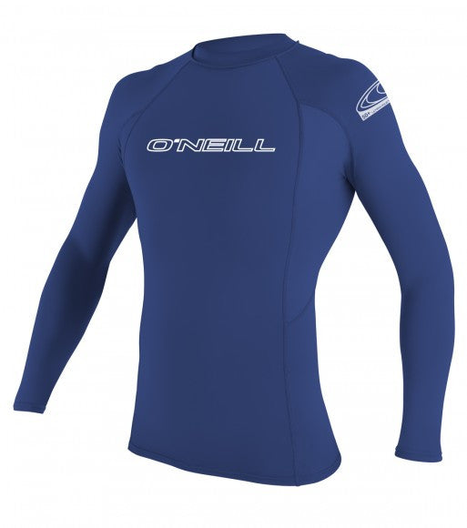 Oneill Basic Skins L/S Crew Rashguard Pacific Blue Rashguard Sun Protection