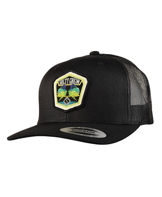 Salty Crew Dos Mahi Retro Black Trucker Hat Mens Hat