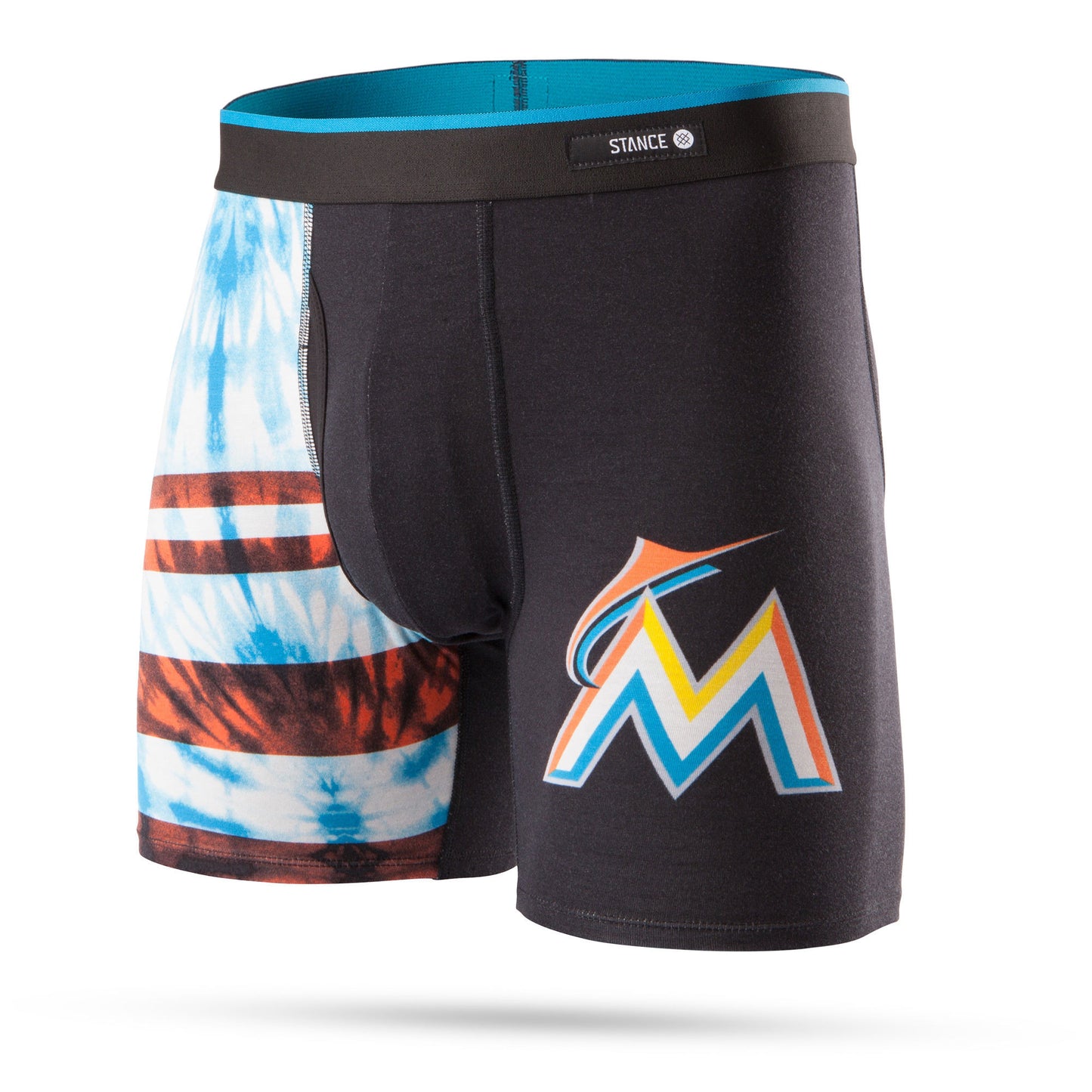 Stance Men's Tie Dye Marlins Fitted Boxer Brief With Fly Underwear