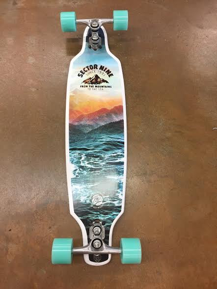 Sector 9 Fractal 17 Complete White 36 x 9 Skateboard Longboard Skateboard