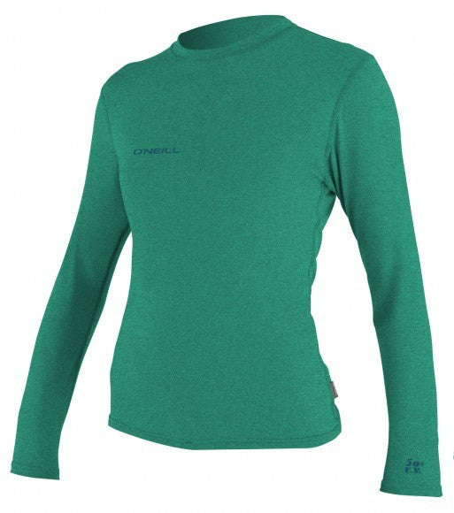 Oneill Women's Hybrid L/S Rashguard Tee Green Womens Rashguard
