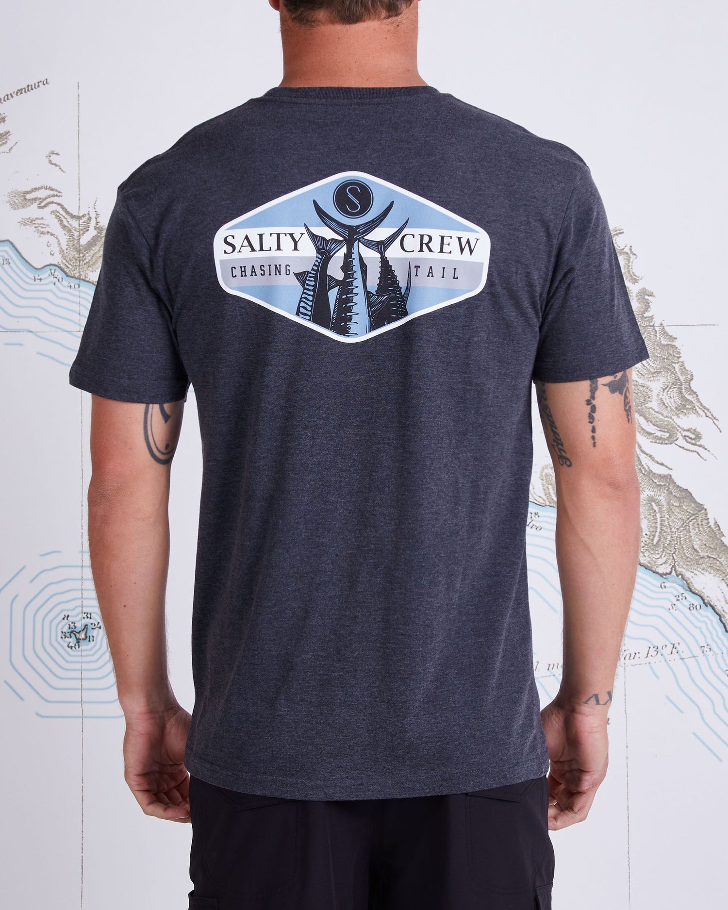 Salty Crew High Tail S/S Premium Tee - Charcoal Heather Mens T Shirt