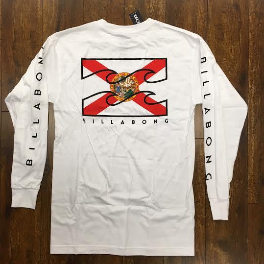 Billabong Florida Native Long Sleeve Men's Tee - White Mens Longsleeve Tee