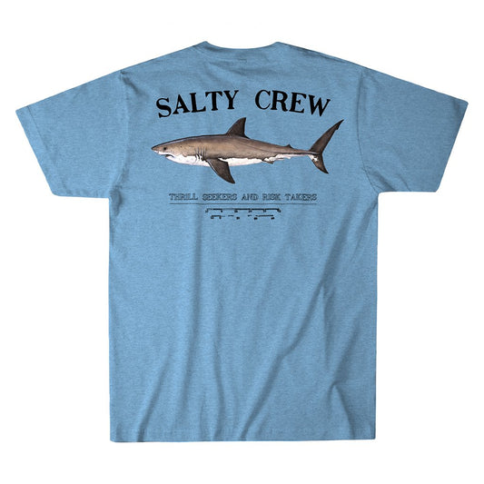 Salty Crew Bruce Shark Premium SS T Shirt - Light Blue Heather Mens T Shirt
