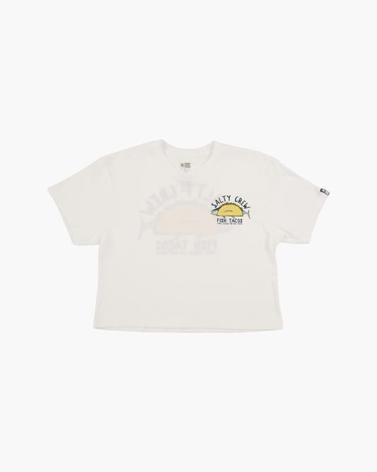 Salty Crew Baja Fresh Skimmer Womans Crop Tee- White Womens Top