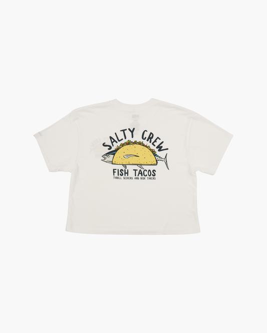 Salty Crew Baja Fresh Skimmer Womans Crop Tee- White Womens Top
