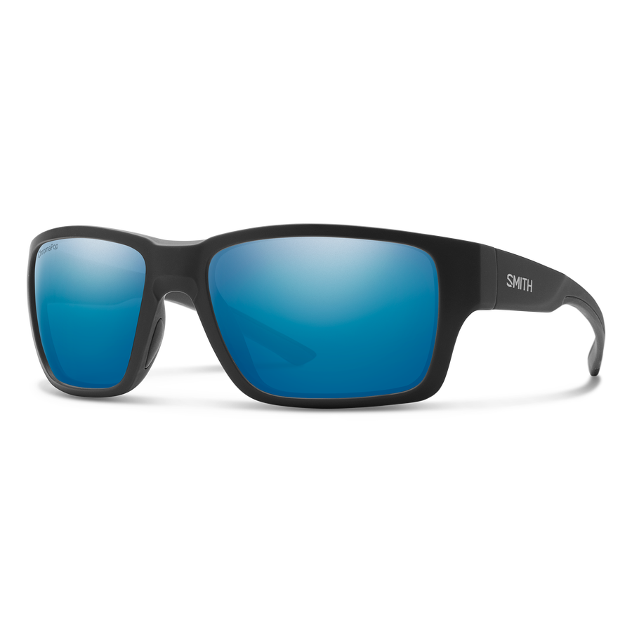 Smith Outback Matte Black ChromaPop Blue Mirror Sunglasses Sunglasses