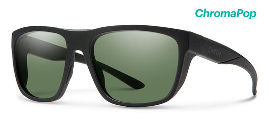 Smith Barra Chroma Pop Polarized Grey Green Sunglasses - Matte Black Sunglasses