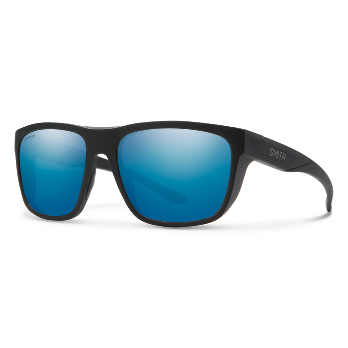 Smith Barra Matte Black ChromaPop Polarized Blue Mirror Lens Sunglasses