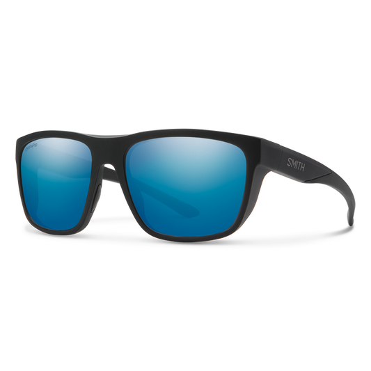 Smith Barra Matte Black ChromaPop Polarized Blue Mirror Lens Sunglasses