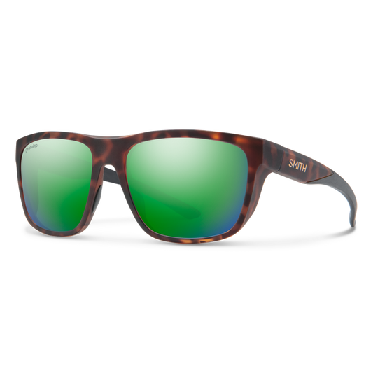 Smith Barra Matte Tortoise ChromaPop Polarized Green Mirror Sunglasses Sunglasses