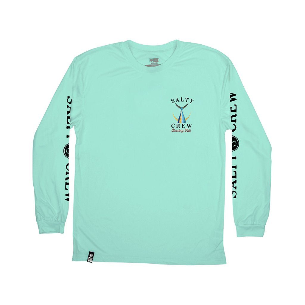 Salty Crew Tailed Tech Mens LS Sunshirt - Sea Foam Rashguard Sun Protection