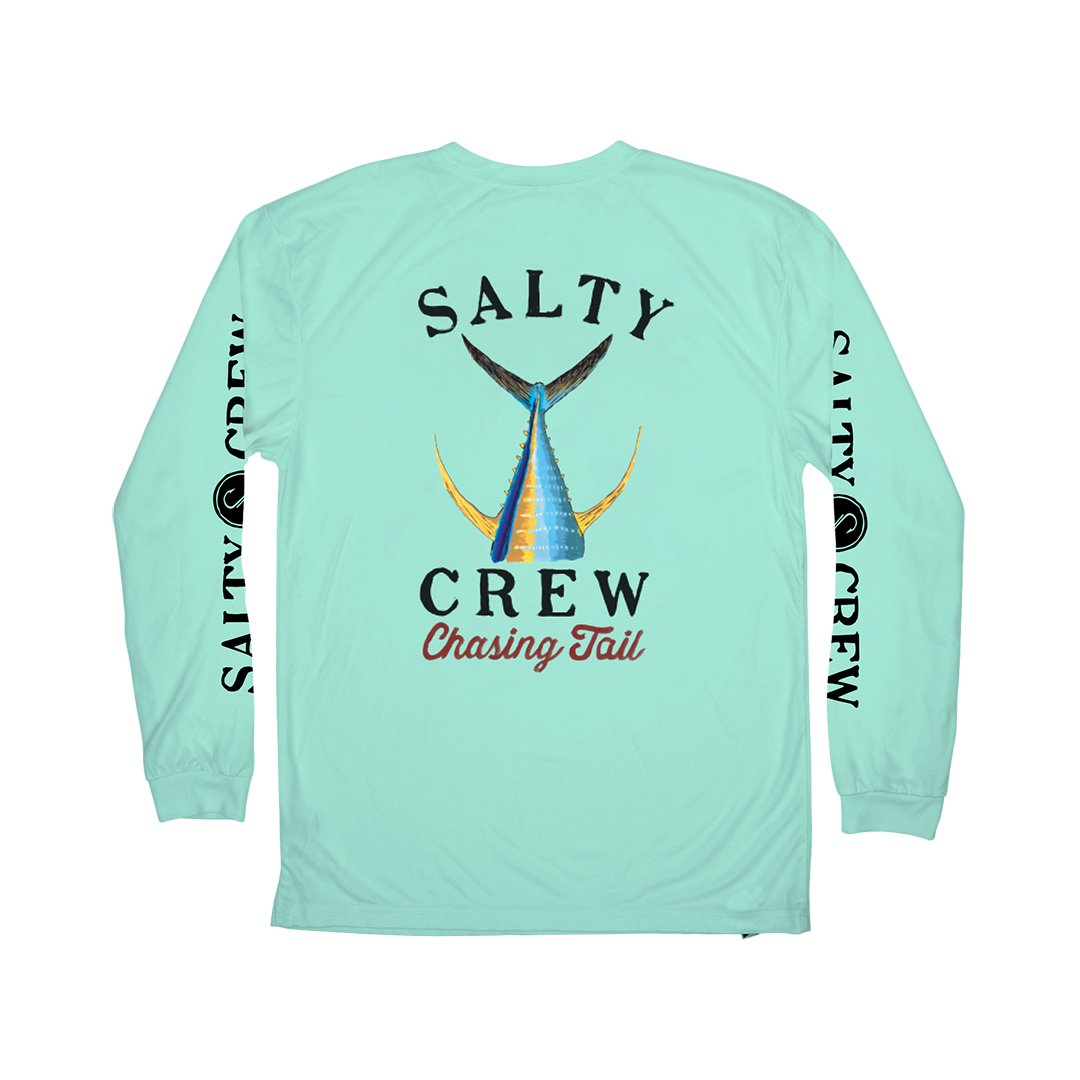 Salty Crew Tailed Tech Mens LS Sunshirt - Sea Foam Rashguard Sun Protection