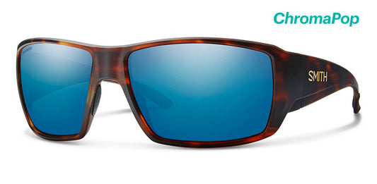 Smith Guide's Choice Matte Havana ChromaPop Polarized Glass Lens Blue Mirror Sunglasses Sunglasses