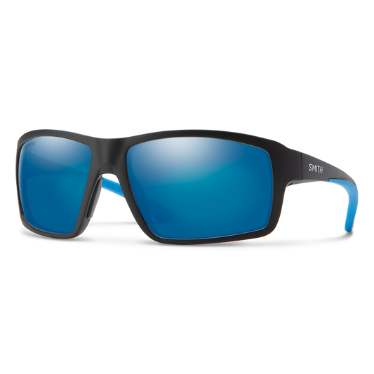 Smith Hookshot Matte Black ChromaPop Polarized Blue Mirror Sunglasses Sunglasses