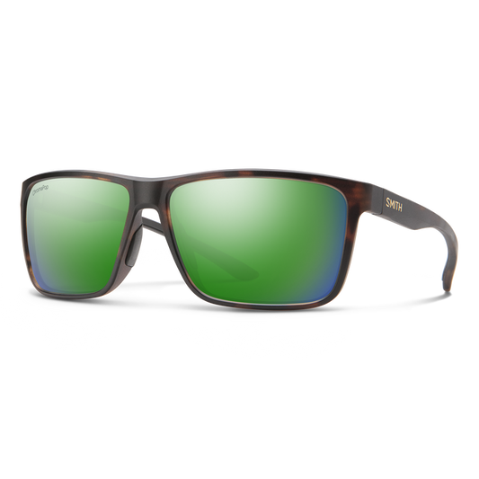 Smith Riptide Matte Tortoise Green Polarized ChromaPop Green Mirror Sunglasses Sunglasses