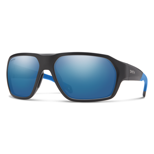 Smith Deckboss Black Blue Polarized Sunglasses - Blue Mirror Sunglasses