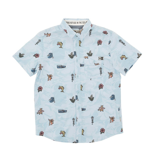 Salty Crew Bonzarelly S/S Woven - Blue Mens Woven