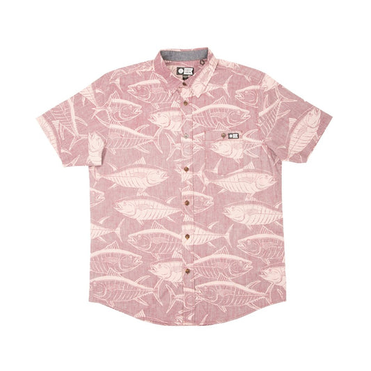 Salty Crew Longline Woven Mens Shirt - Clay Mens Woven Shirt
