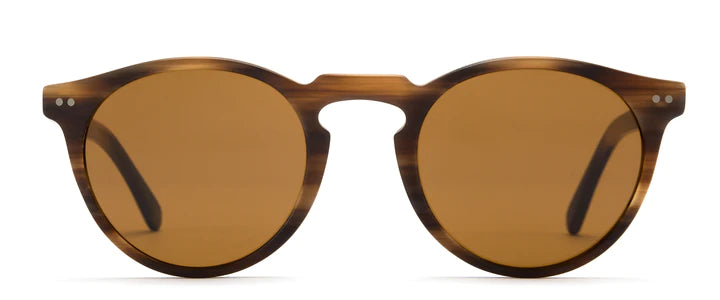 Otis Omar Eco Acetate Mineral Glass Sunglasses - Brown Horn Wood Polarized Sunglasses