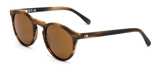 Otis Omar Eco Acetate Mineral Glass Sunglasses - Brown Horn Wood Polarized Sunglasses