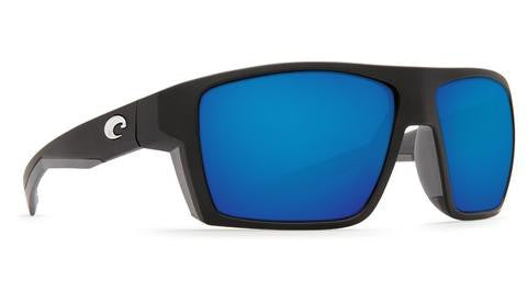 Costa Bloke Polarized Sunglasses Matte Black Matte Gray Blue Mirror 580G Glass Lens Sunglasses